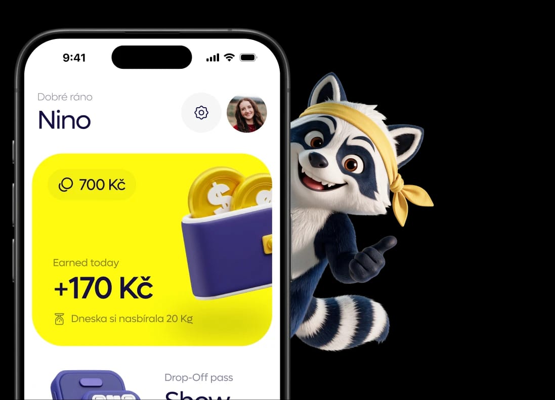 Aplikace Planet Heroes s maskotem mývalem